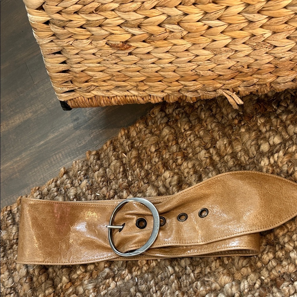 Joop! Tan Wide Leather Italian Belt 129081 4362535 3097 4188 85 DG 081